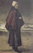 Vincent Van Gogh Fisherman's wife on the Beach (nn04) oil on canvas